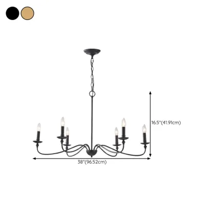 Vintage metal Candelabra Chandelier with adaptive height  Image - 22