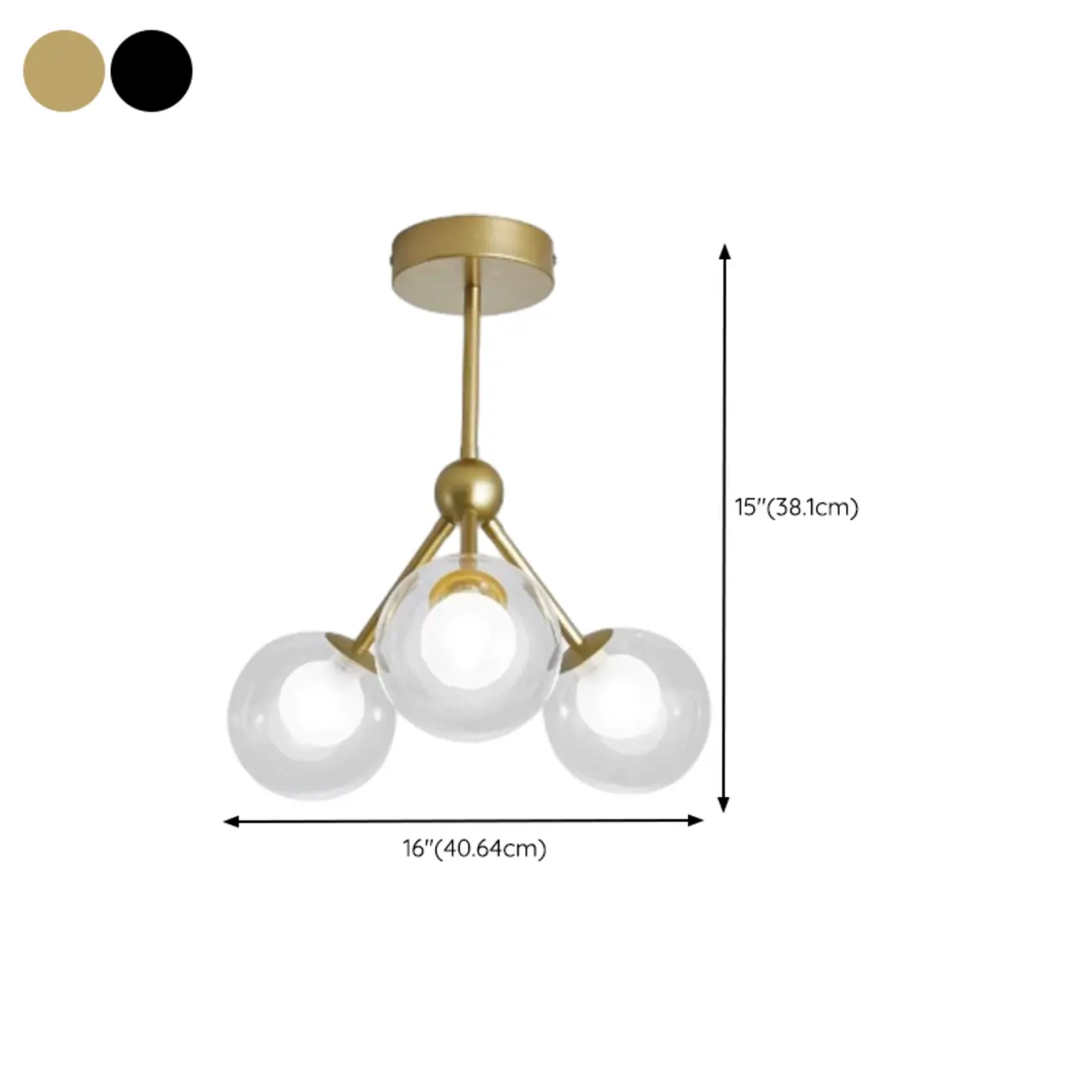 Modern Glass Globes LED Chandelier with Sputnik Design #size | homeyfad