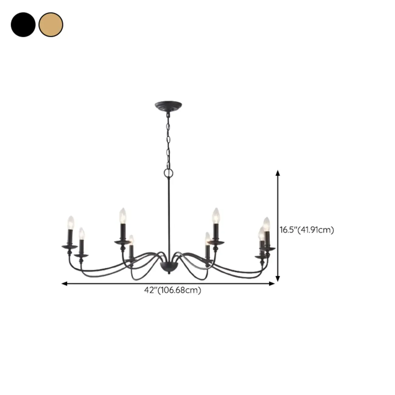 Vintage metal Candelabra Chandelier with adaptive height  Image - 23