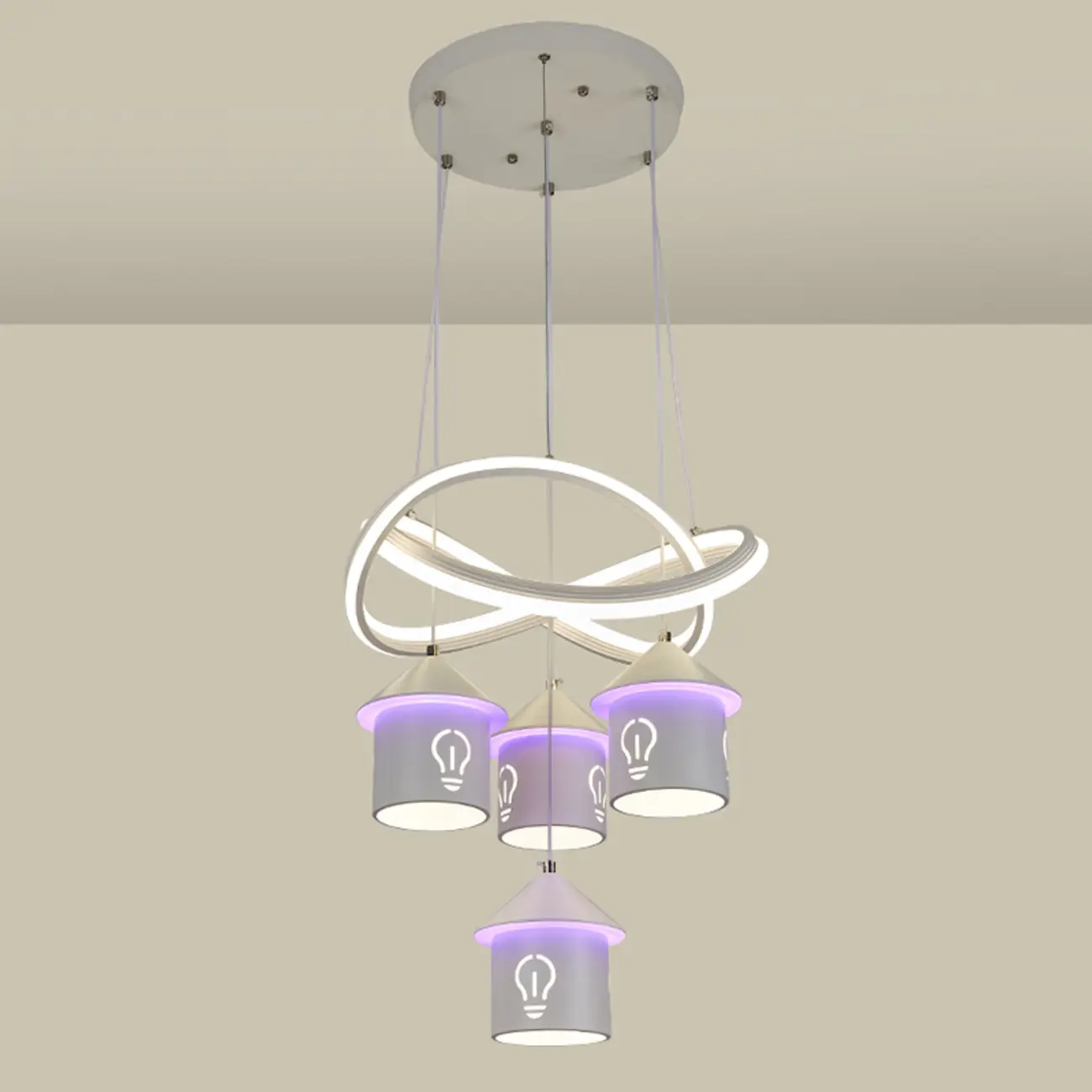 Modern 4-Light LED Chandelier with Unique House Design  Image - 18 | homeyfad