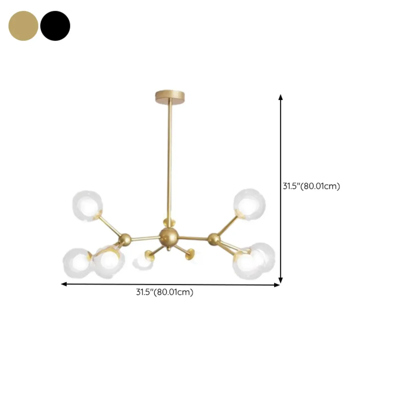 Modern Glass Globes LED Chandelier with Sputnik Design Image - 20