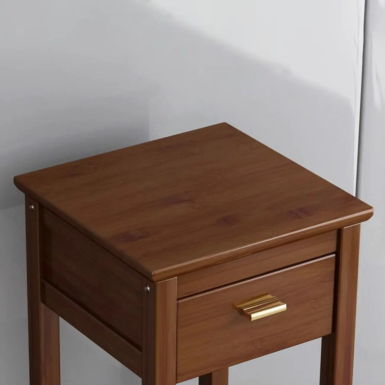Simple Solid Wooden Nightstand with Drawers and Shelf Storage Image - 12 | homeyfad