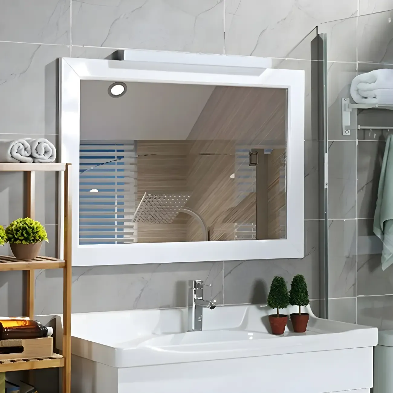 Modern LED Vanity Wall Lights with Geometric Design Image - 2