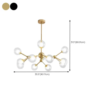 Modern Glass Globes LED Chandelier with Sputnik Design Image - 21