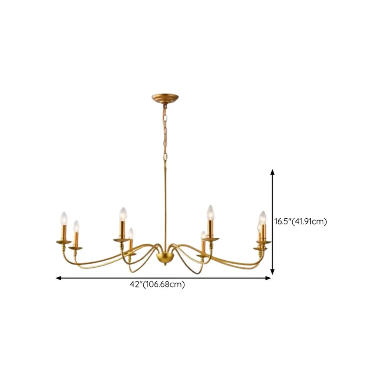 Vintage metal Candelabra Chandelier with adaptive height  Image - 25