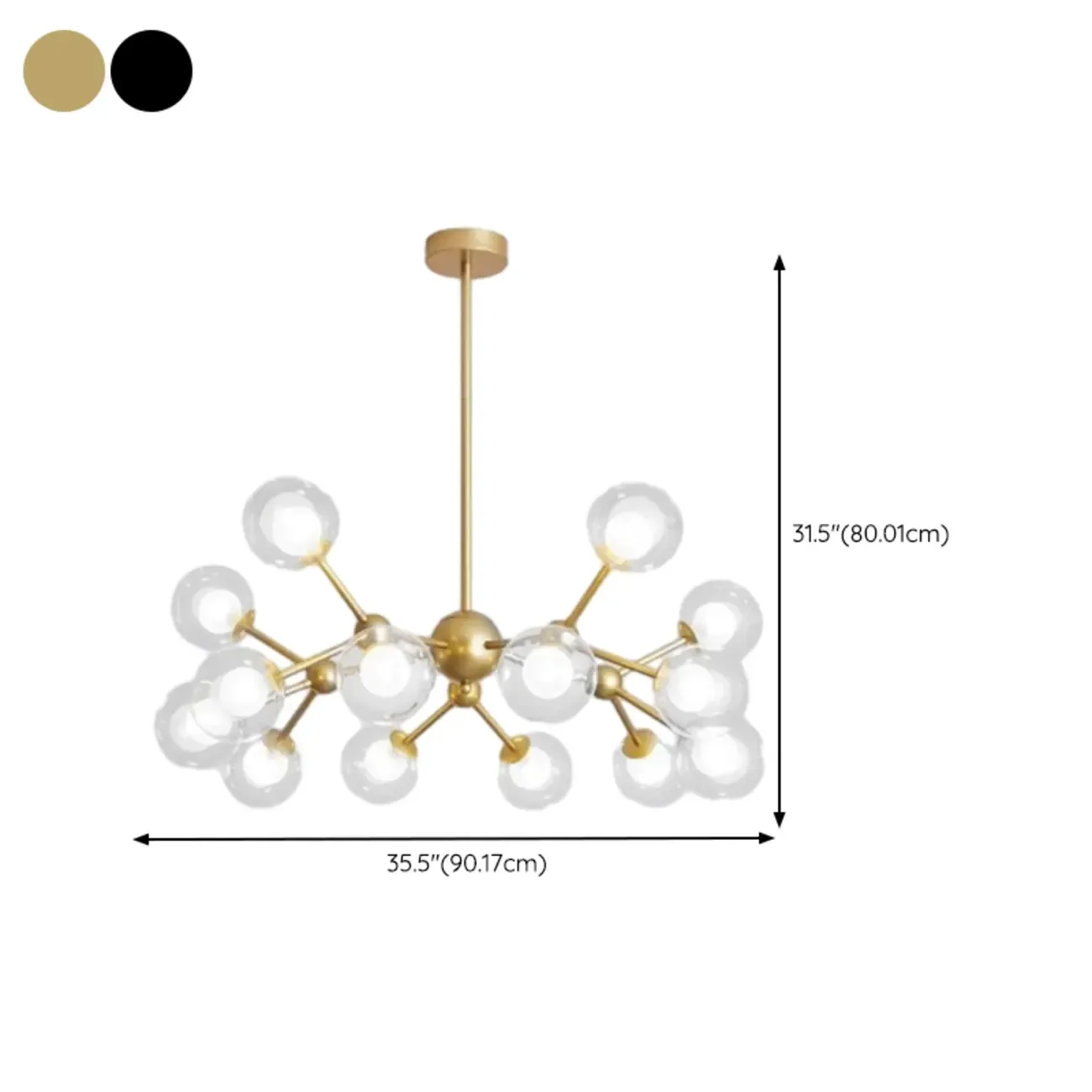 Modern Glass Globes LED Chandelier with Sputnik Design Image - 22