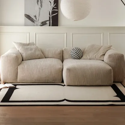 Scandinavian Living Room Reclining Sofa Chaise Lounge Loveseat with Pillow Image - 1