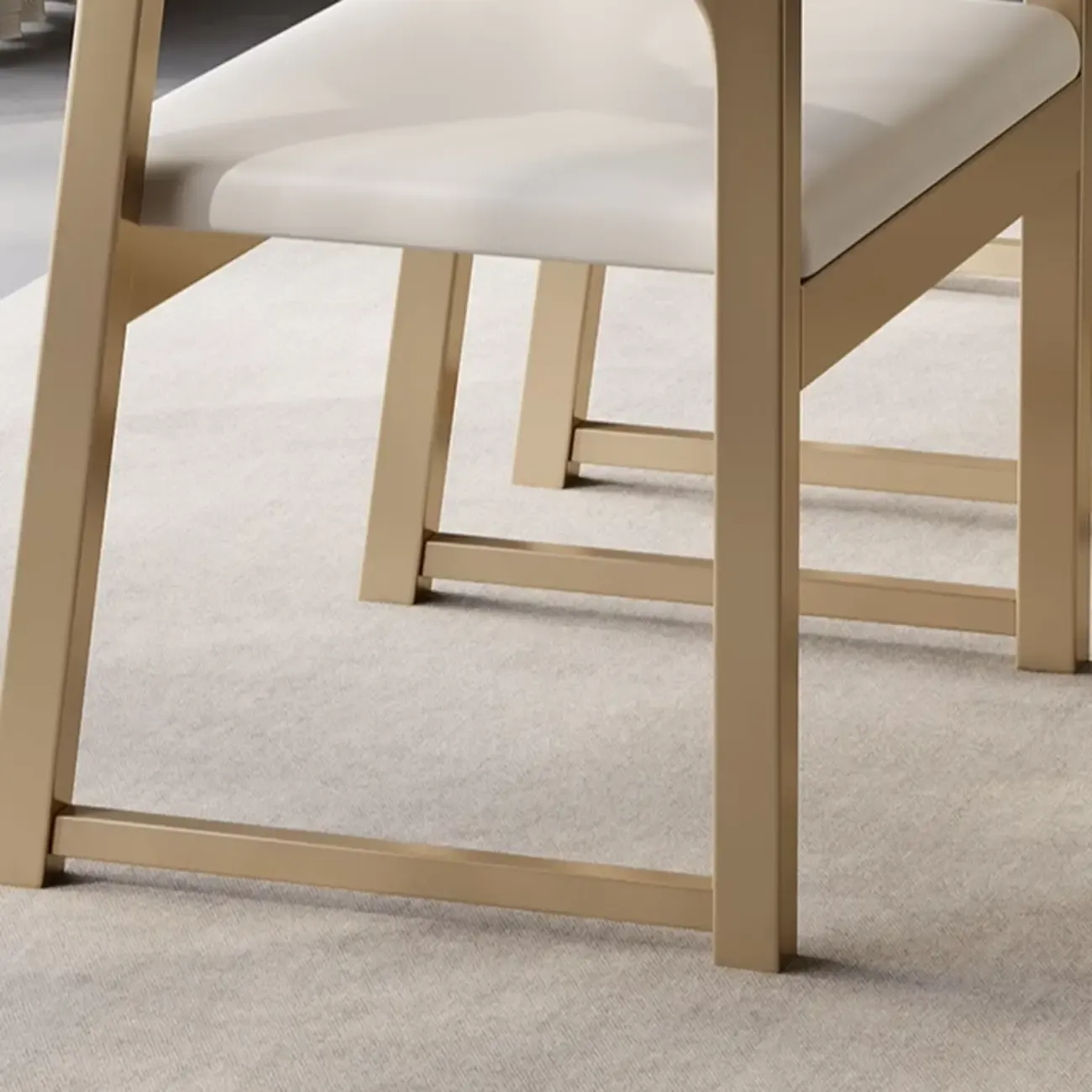 Modern Upholstered Metal Dining Arm Chair Image - 10