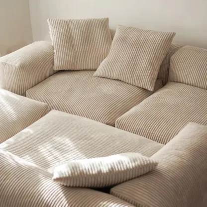Scandinavian Living Room Reclining Sofa Chaise Lounge Loveseat with Pillow Image - 2