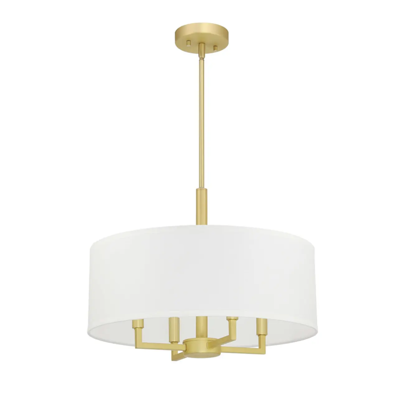 Modern Fabric Drum Chandeliers with Elegant Gold Finish Image - 4 | homeyfad