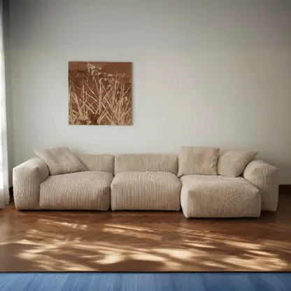 Scandinavian Living Room Reclining Sofa Chaise Lounge Loveseat with Pillow Image - 3