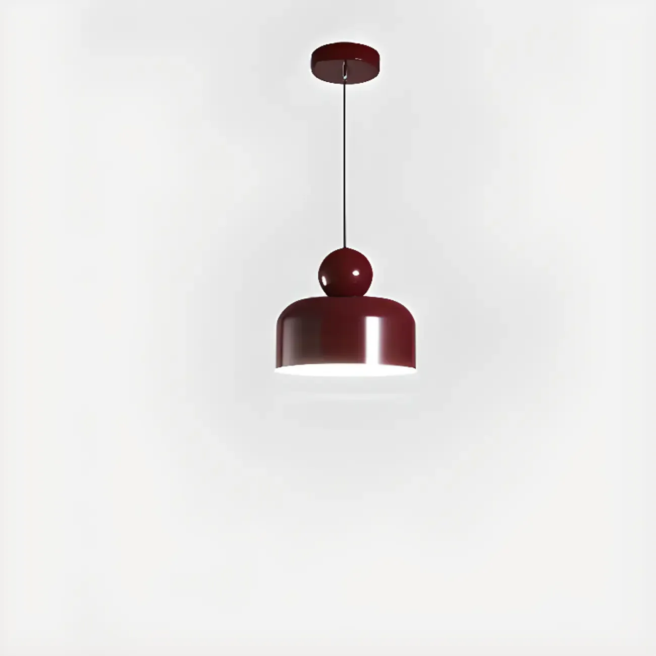Modern Burgundy Rectangular LED Pendant Light for Living Room Image - 2