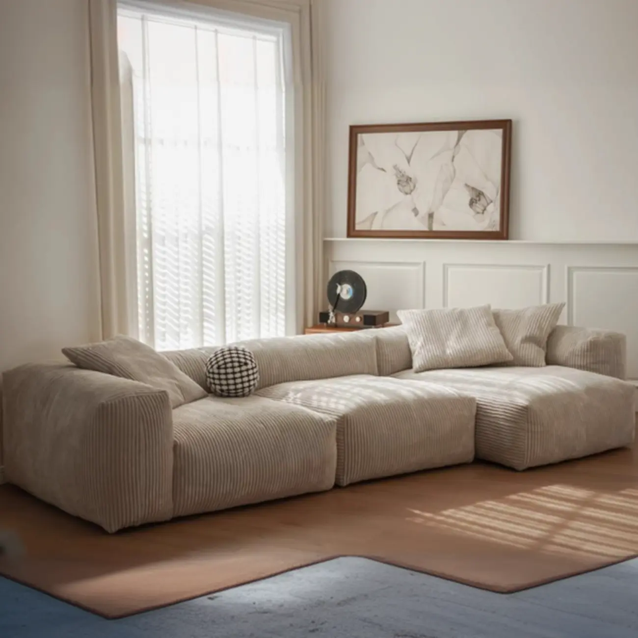 Scandinavian Living Room Reclining Sofa Chaise Lounge Loveseat with Pillow Image - 4 | homeyfad