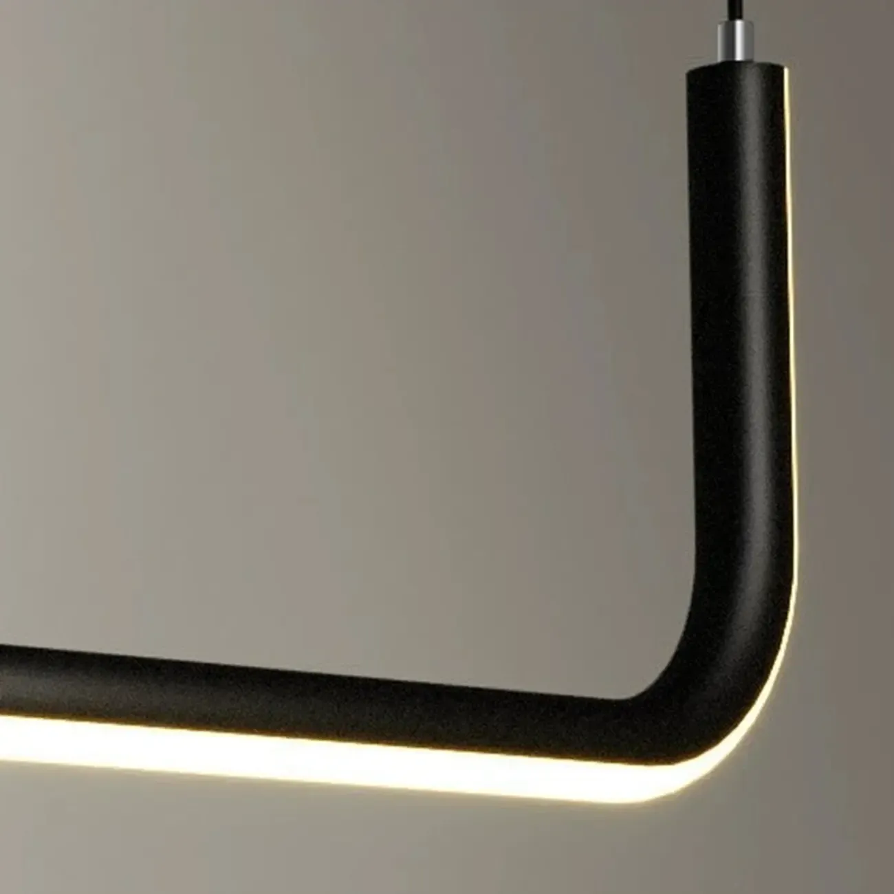 Simple Silica Gel Linear Island Pendant Light in Gold for Kitchen Image - 9