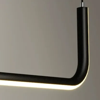 Simple Silica Gel Linear Island Pendant Light in Gold for Kitchen Image - 9