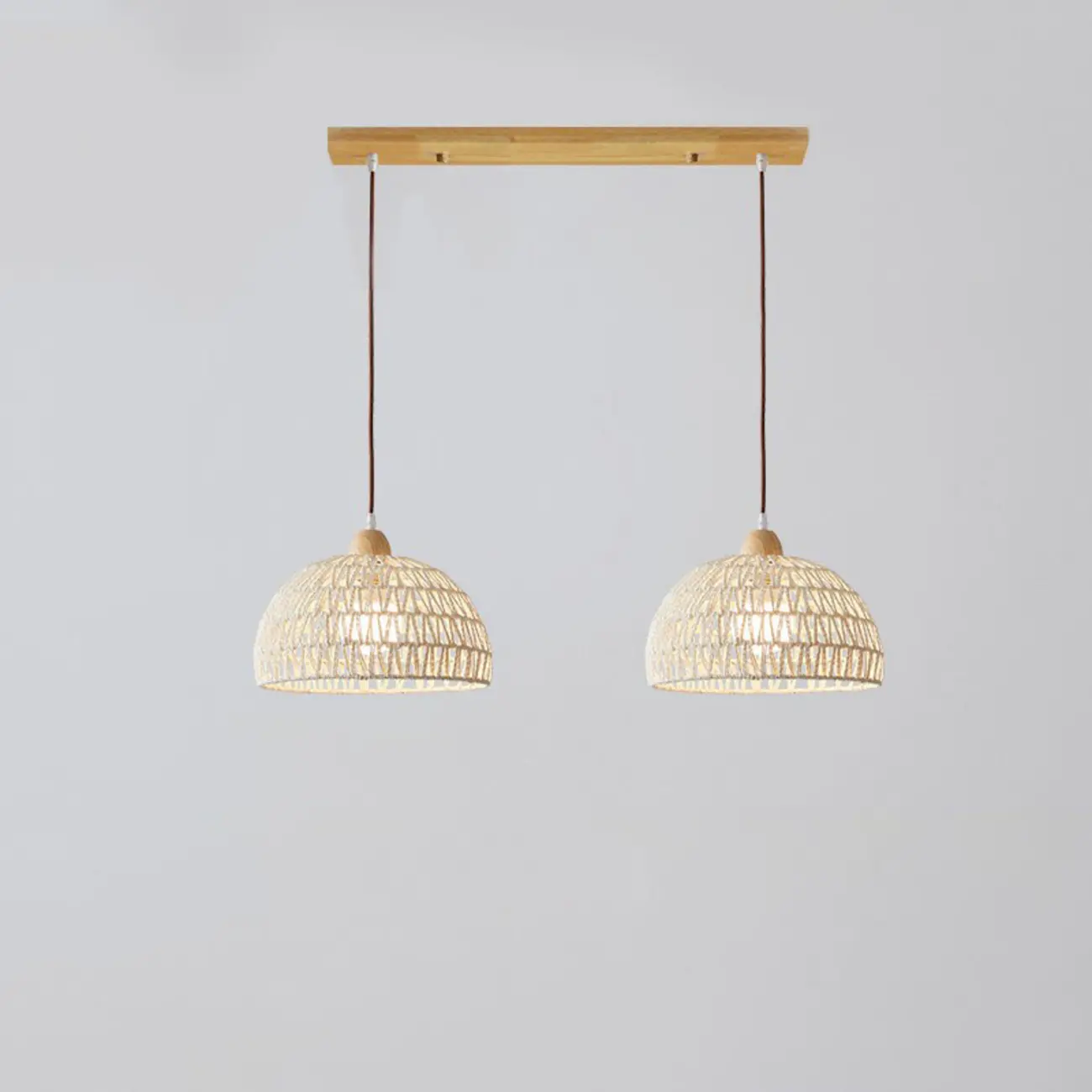 Modern 2 Lights Wooden Pendant Island Light in Medium Size  Image - 2 | homeyfad