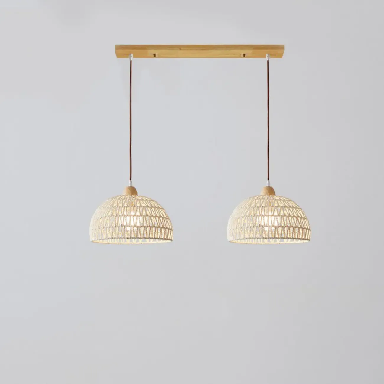 Modern 2 Lights Wooden Pendant Island Light in Medium Size  Image - 2