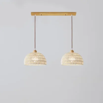 Modern 2 Lights Wooden Pendant Island Light in Medium Size  Image - 2