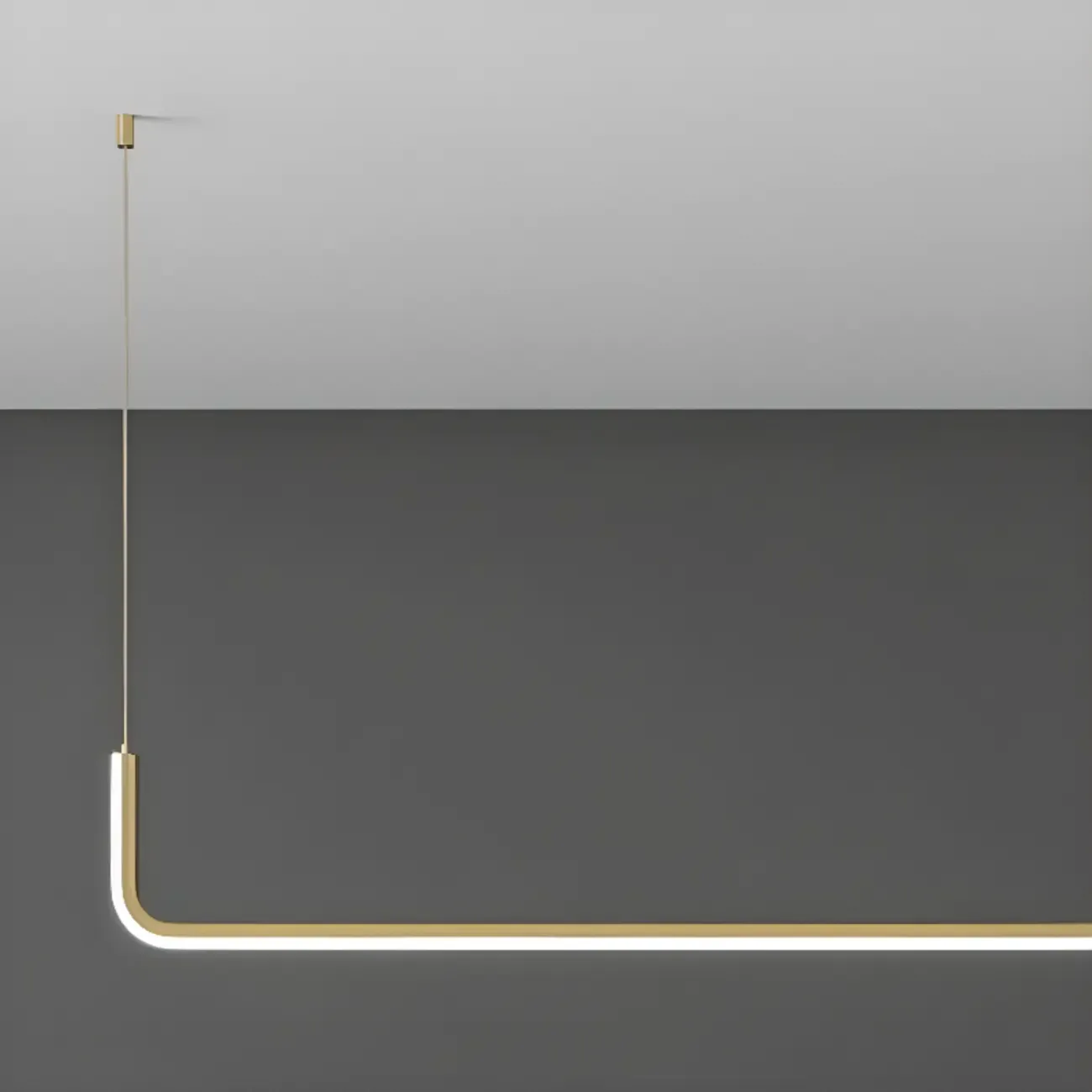 Simple Silica Gel Linear Island Pendant Light in Gold for Kitchen Image - 10