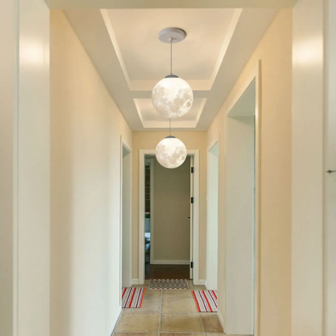 Dimmable 3D Moon Pendant Light for Modern Bedside Decor Image - 10 | homeyfad