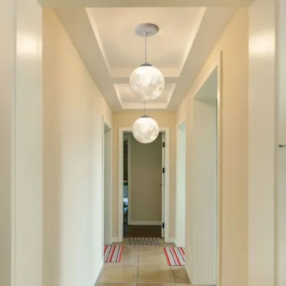 Dimmable 3D Moon Pendant Light for Modern Bedside Decor Image - 10