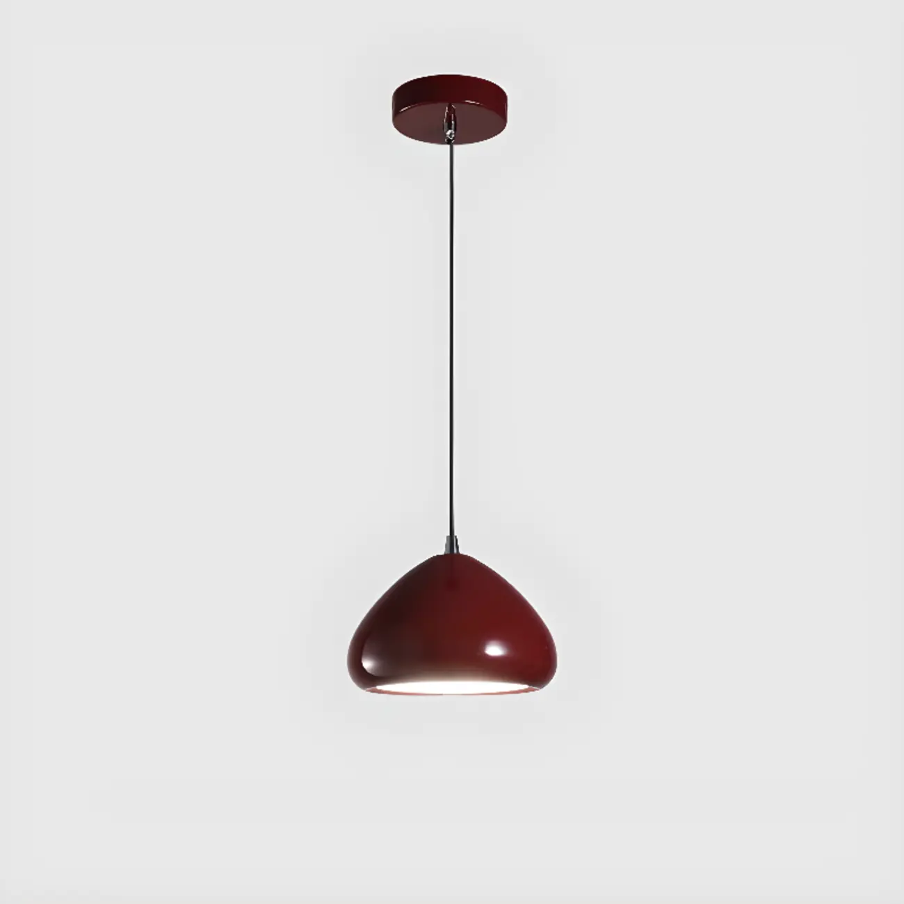 Modern Burgundy Rectangular LED Pendant Light for Living Room Image - 6 | homeyfad