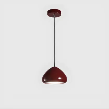 Modern Burgundy Rectangular LED Pendant Light for Living Room Image - 6