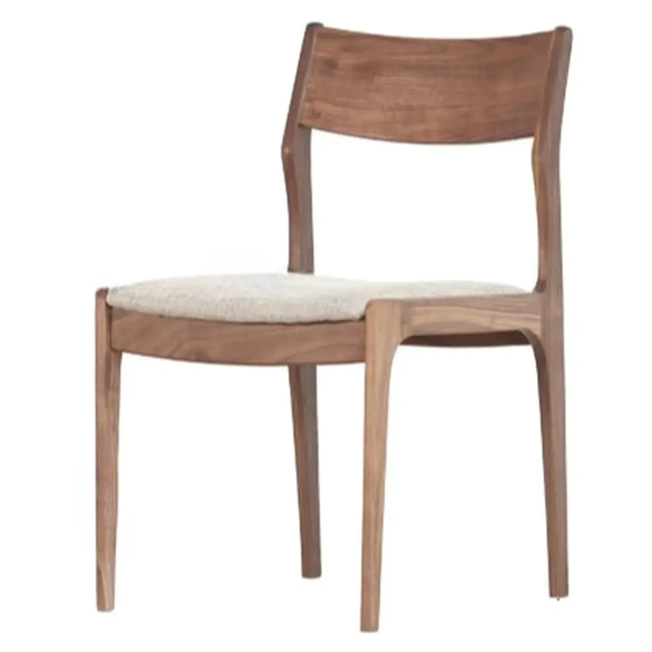 Contemporary Linen Upholstered Wood Side Chair with Airy Back Image - 5