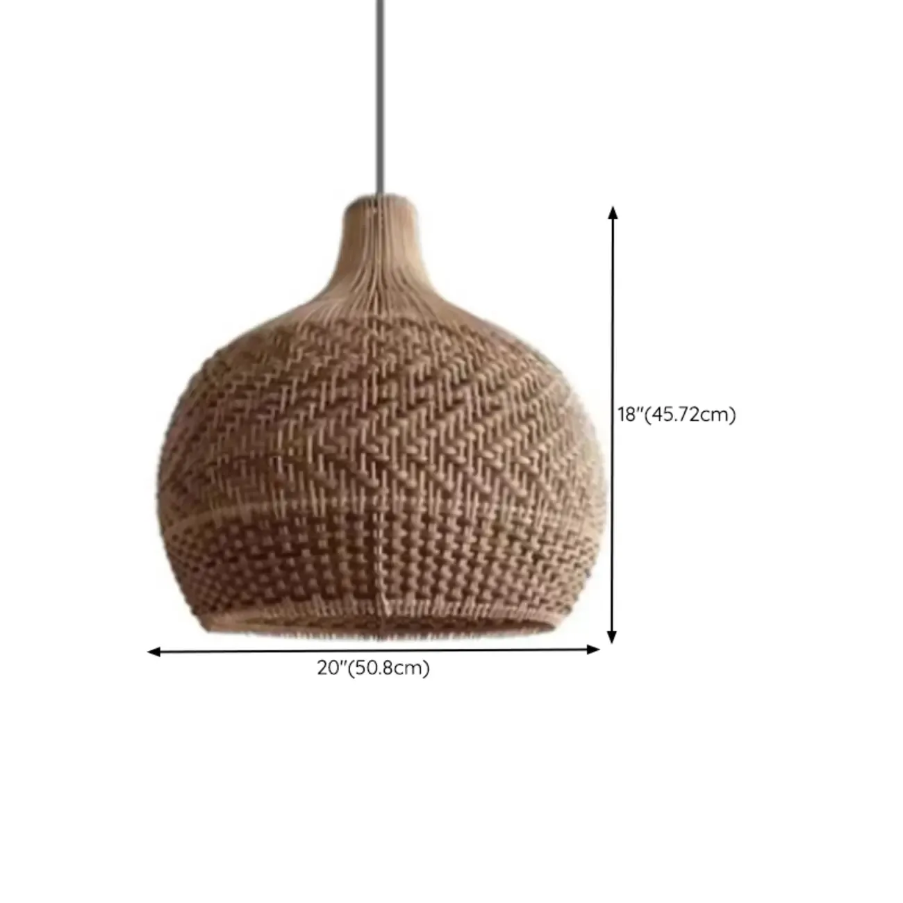 Wabi-Sabi Style Rattan Lantern LED Pendant Lamp for Living Room Image - 19