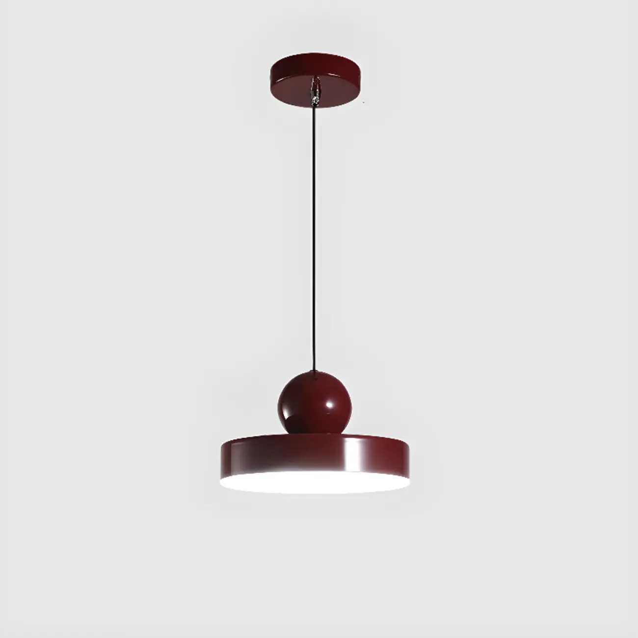 Modern Burgundy Rectangular LED Pendant Light for Living Room Image - 8 | homeyfad