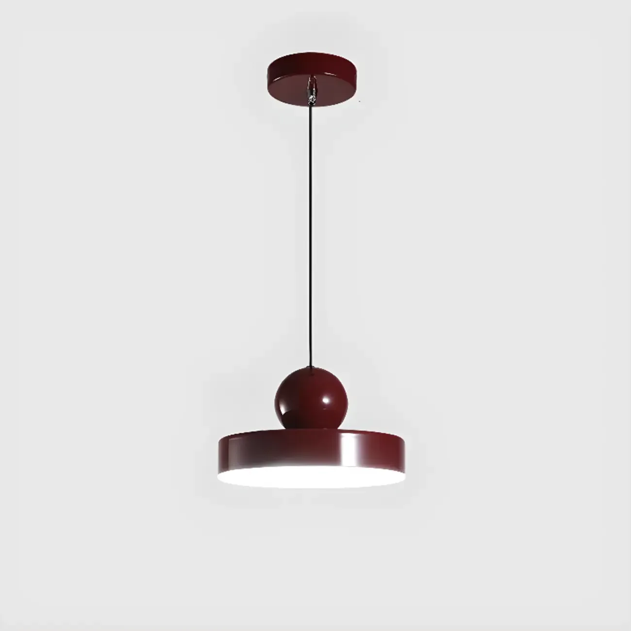 Modern Burgundy Rectangular LED Pendant Light for Living Room Image - 8