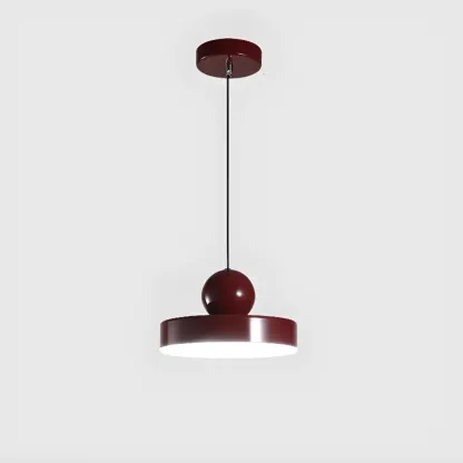 Modern Burgundy Rectangular LED Pendant Light for Living Room Image - 8