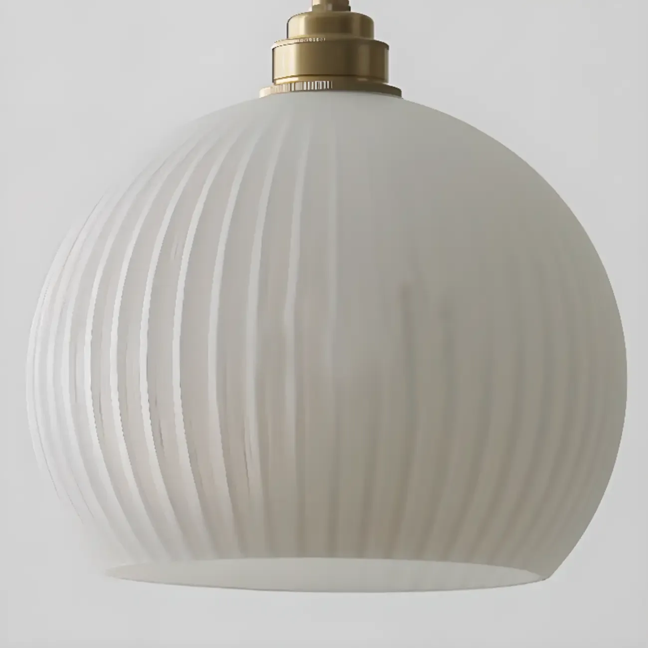 Minimalist White Glass Lantern LED Pendant Lamp for Living Room Image - 5