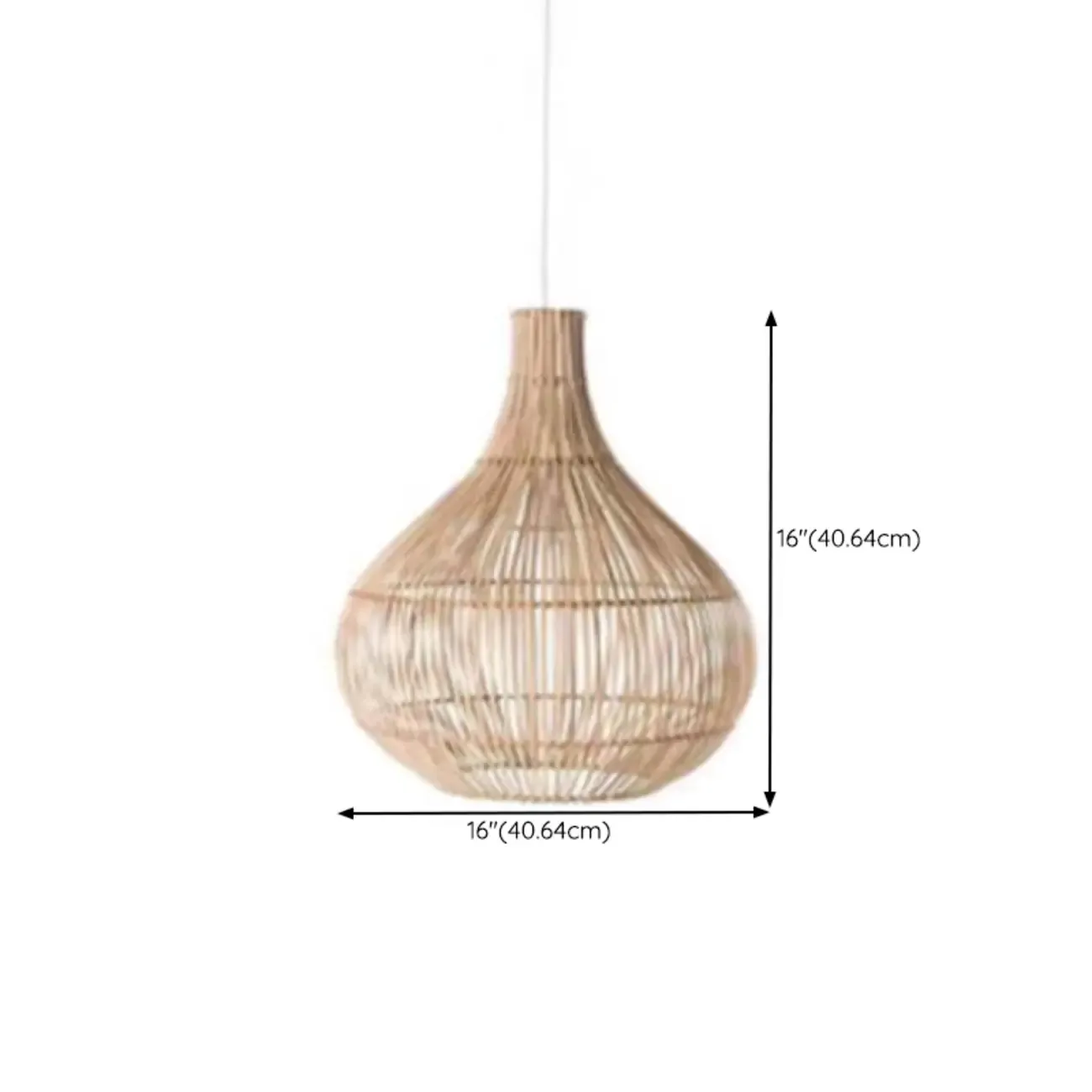 Wabi-Sabi Style Rattan Lantern LED Pendant Lamp for Living Room Image - 20