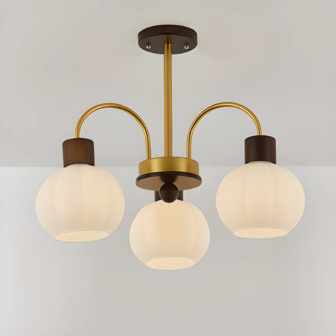 Modern Wood White Chandeliers with Glass Ball Shape  Image - 5 | homeyfad