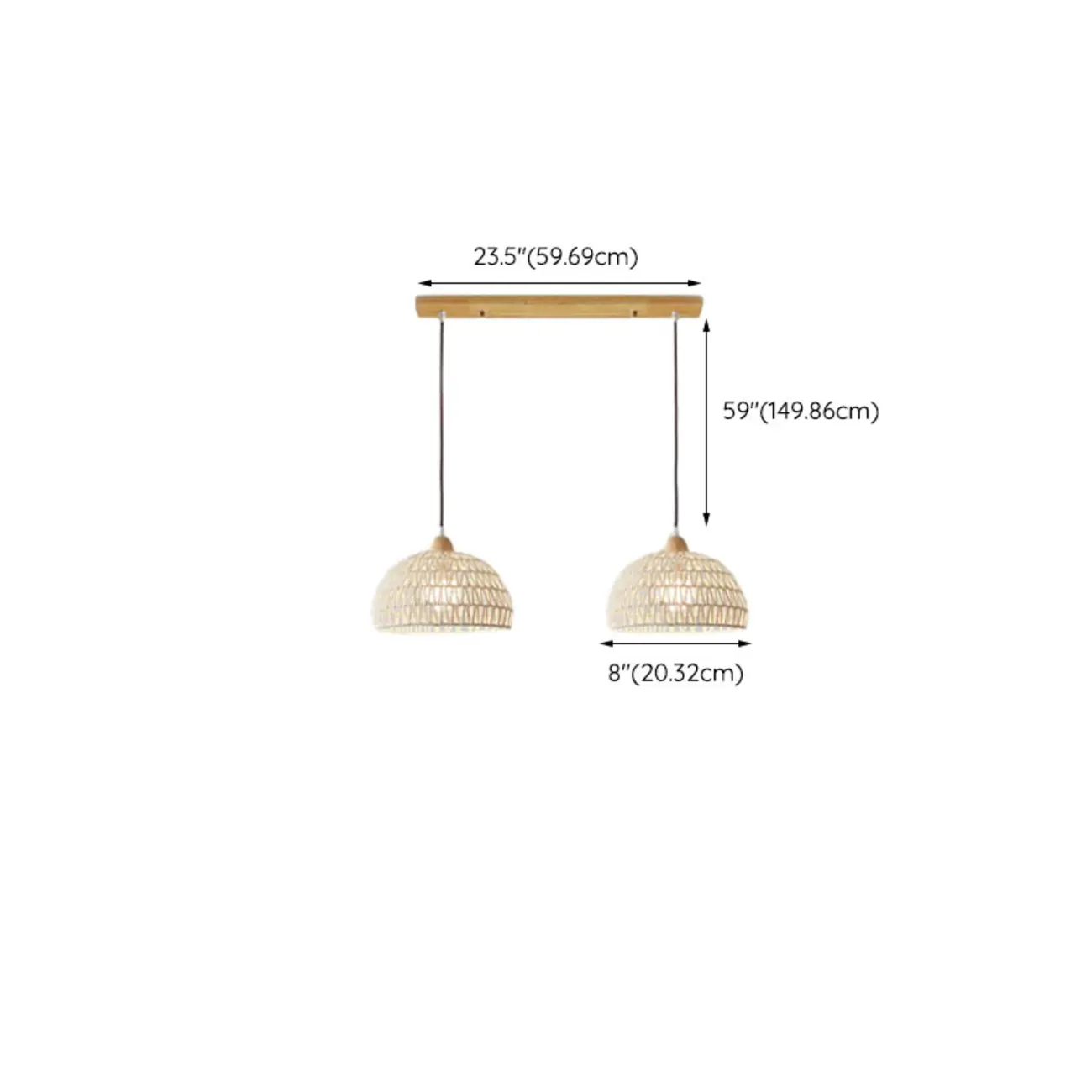 Modern 2 Lights Wooden Pendant Island Light in Medium Size  #size | homeyfad