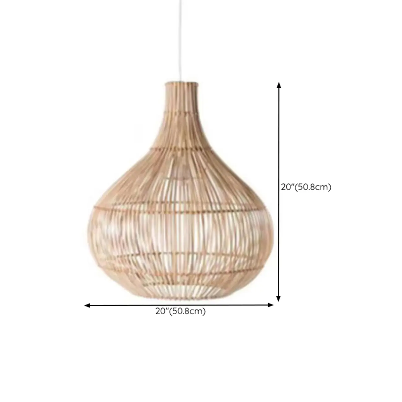 Wabi-Sabi Style Rattan Lantern LED Pendant Lamp for Living Room Image - 21 | homeyfad