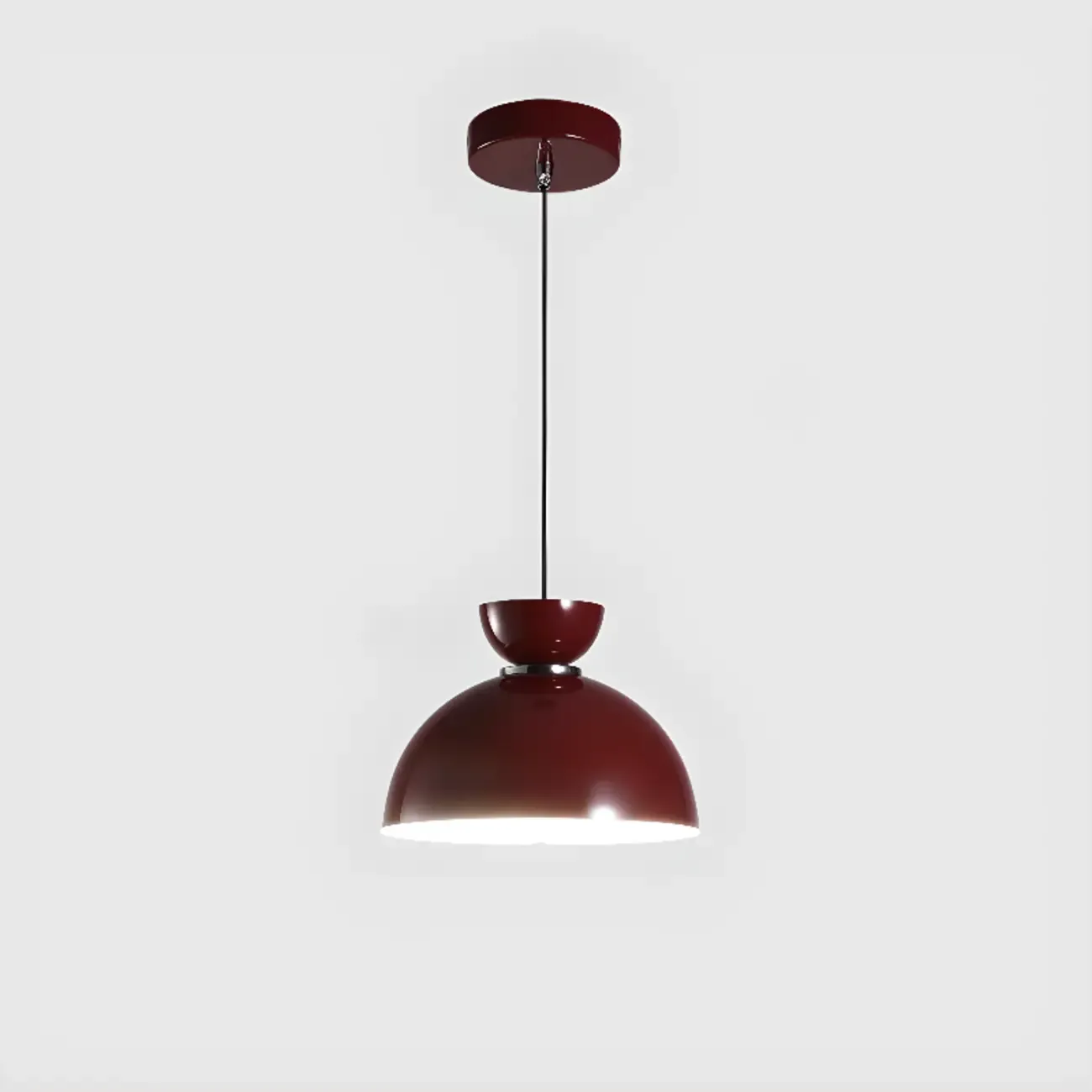 Modern Burgundy Rectangular LED Pendant Light for Living Room Image - 10