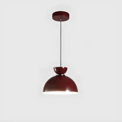 Modern Burgundy Rectangular LED Pendant Light for Living Room Image - 10