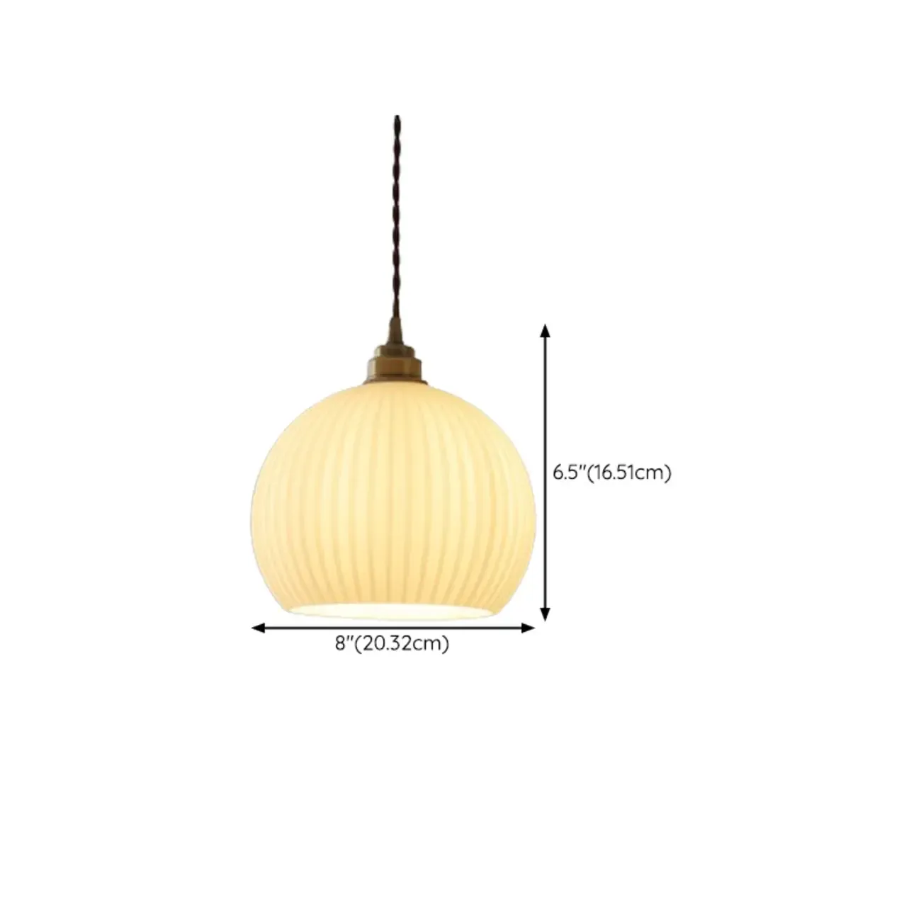 Minimalist White Glass Lantern LED Pendant Lamp for Living Room #size