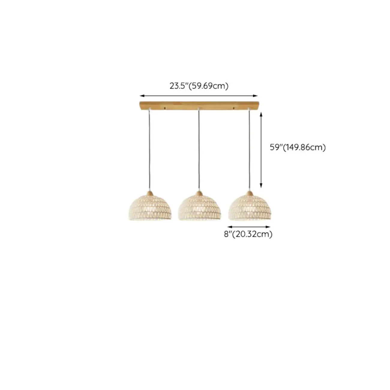 Modern 2 Lights Wooden Pendant Island Light in Medium Size  Image - 9
