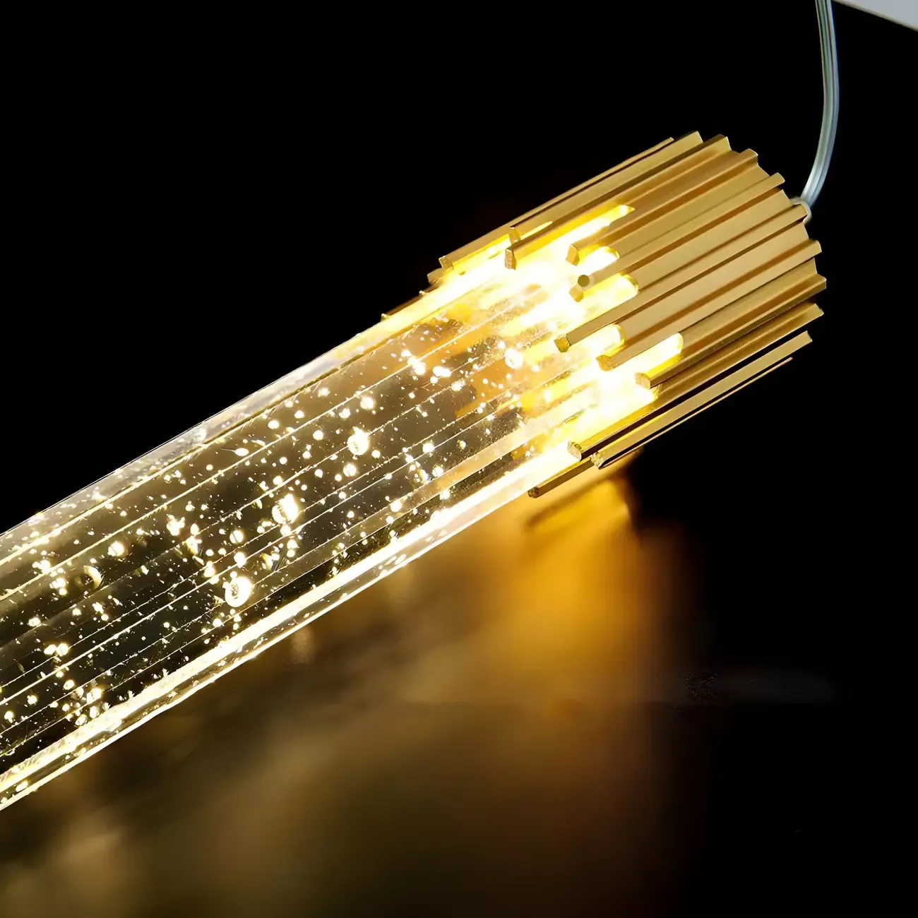 Modern Gold Glass Pendant Light for Dining Room Image - 4