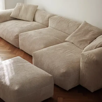Scandinavian Living Room Reclining Sofa Chaise Lounge Loveseat with Pillow Image - 11
