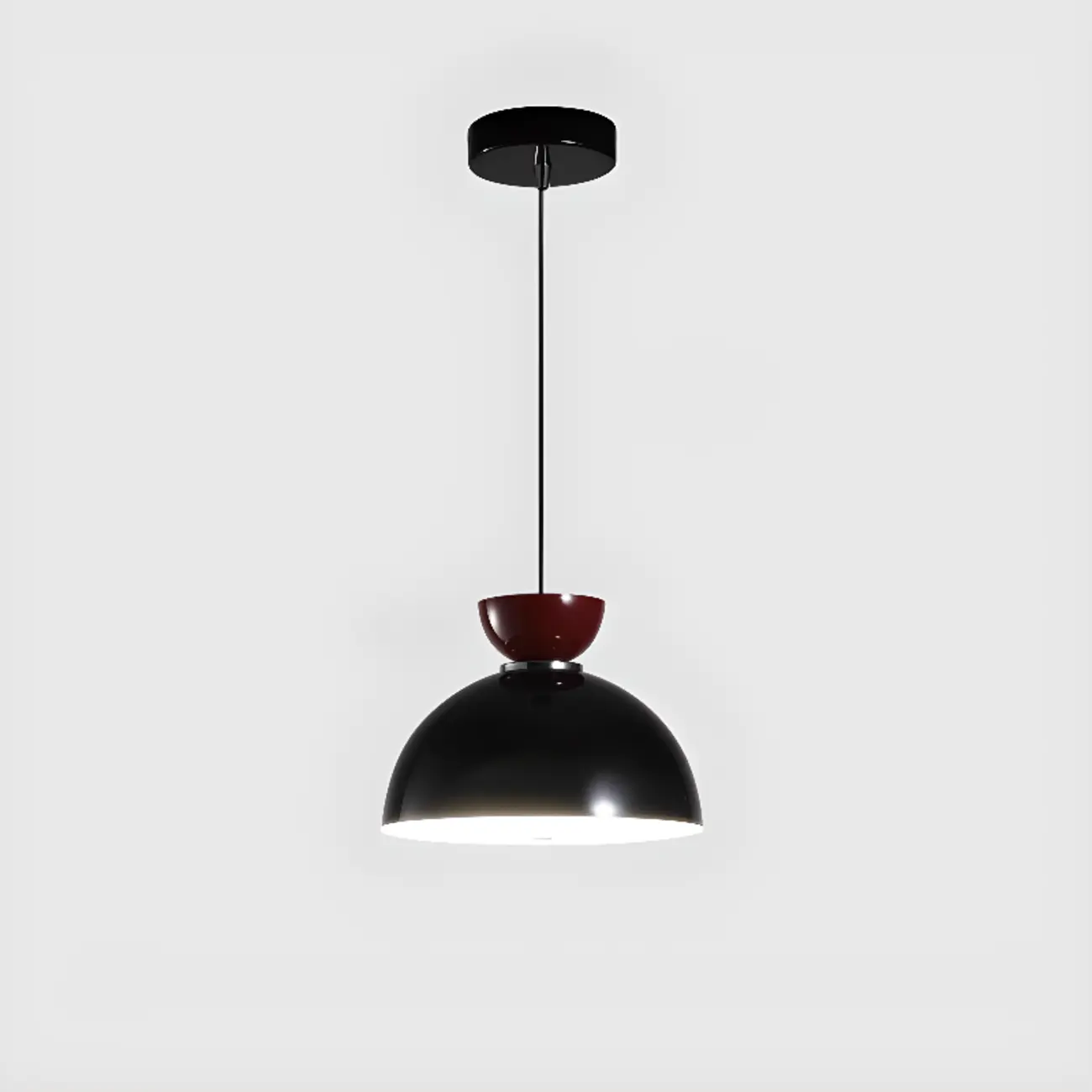 Modern Burgundy Rectangular LED Pendant Light for Living Room Image - 11 | homeyfad