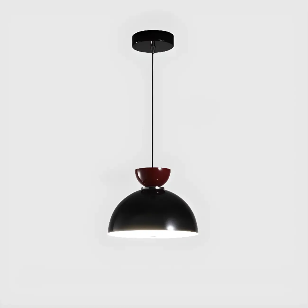 Modern Burgundy Rectangular LED Pendant Light for Living Room Image - 11