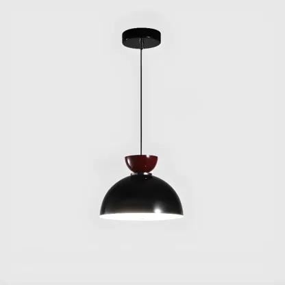 Modern Burgundy Rectangular LED Pendant Light for Living Room Image - 11