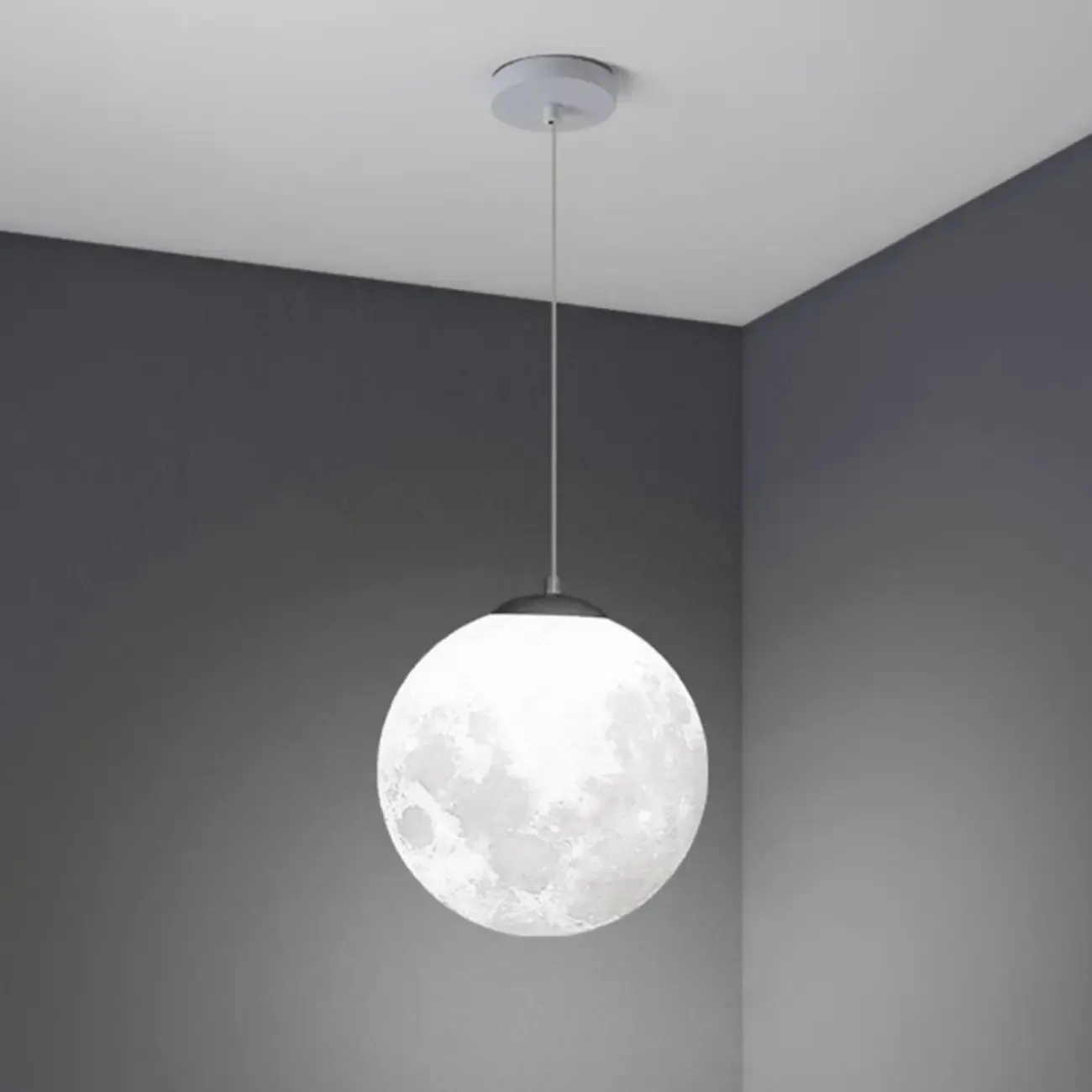 Dimmable 3D Moon Pendant Light for Modern Bedside Decor Image - 13