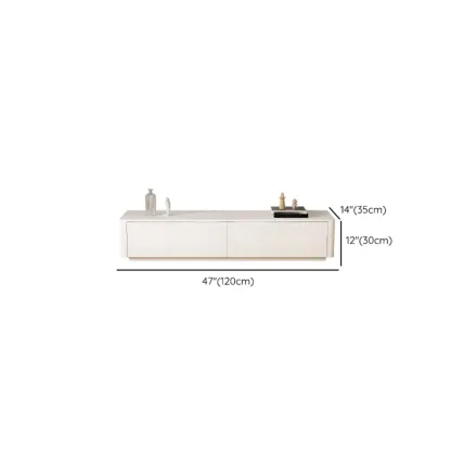 Minimalist White Wooden TV Stand with Cable Management #size