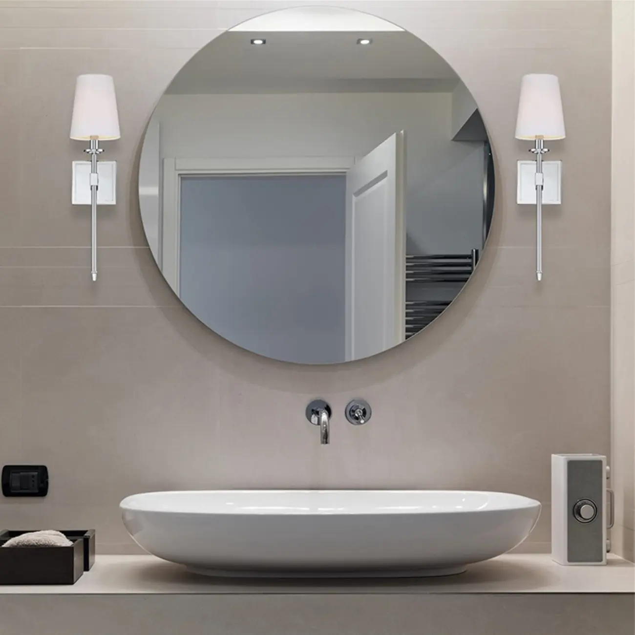 Cylinder Modern Bathroom Vanity Wall Lamps with Shade Image - 1 | homeyfad