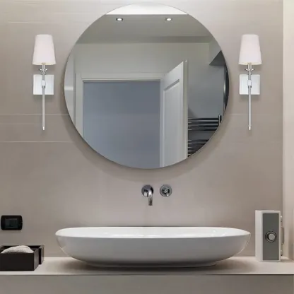 Cylinder Modern Bathroom Vanity Wall Lamps with Shade Image - 1